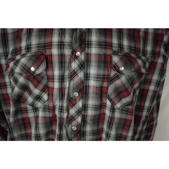 Wrangler Wrancher Mens XL Long Sleeve Plaid Snap Closure Shirt - Picture 4 of 5
